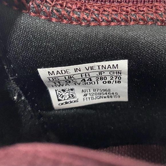 ADIDAS Ultimafusion Sneakers Slip On Maroon Purple White Running Shoes 11 Women - Picture 8 of 8